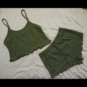 Green Crop PJ Set - Women